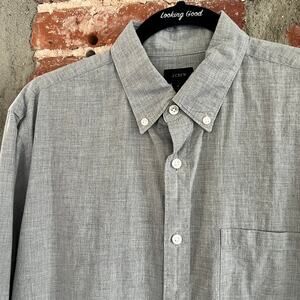 J.Crew Men's Gray LS Shirt M 21x28